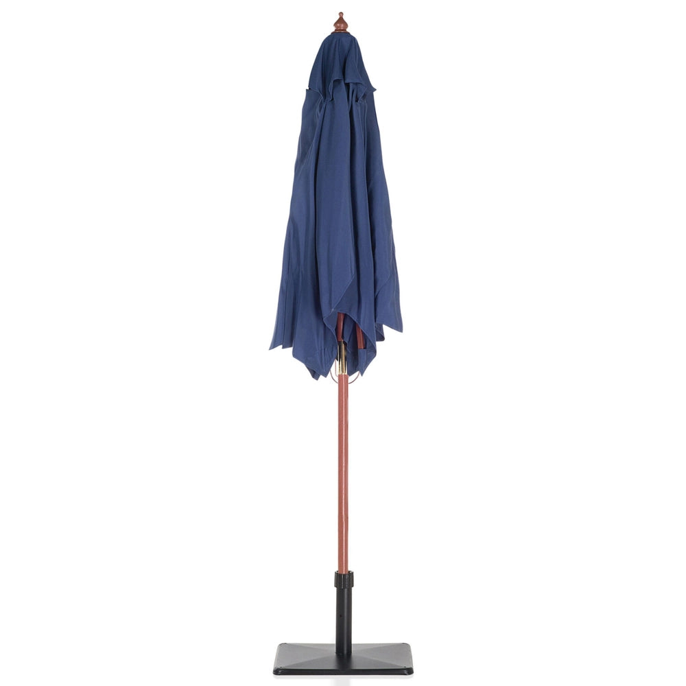 Ombrellone da giardino in tessuto blu legno di betulla 244 cm resistente agli agenti atmosferici