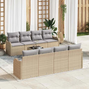 Set Divano da Giardino con cuscino 9 pcs Beige e grigio 3354299