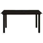 Tavolo da Giardino Nero 150x80x74 cm in Acciaio e Vetro 312162