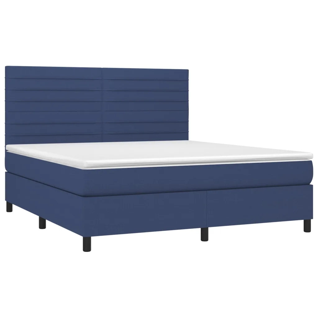Letto a Molle con Materasso e LED Blu 180x200 cm in Tessutocod mxl 98976