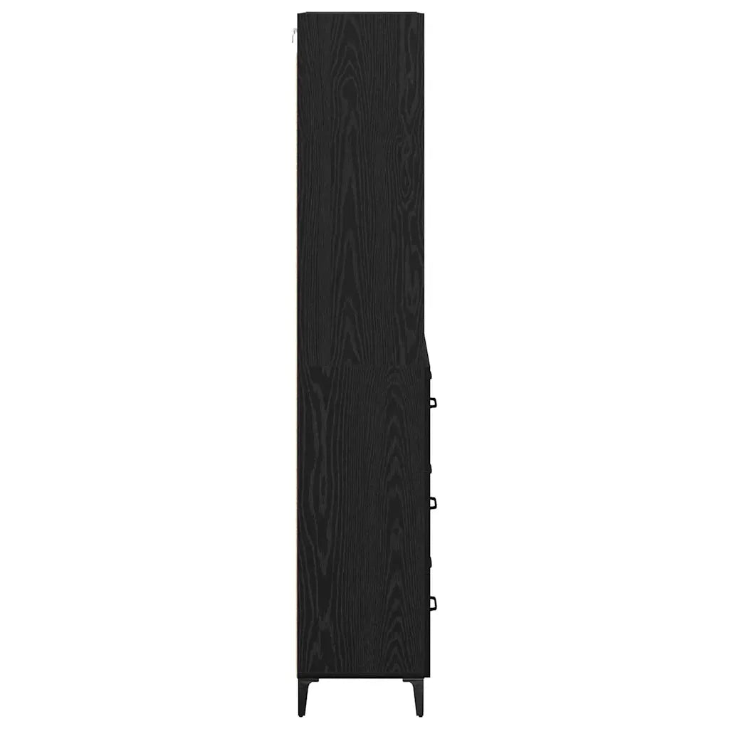 Credenza Rovere Nero 69,5 x 34 x 180 cm Legno multistrato