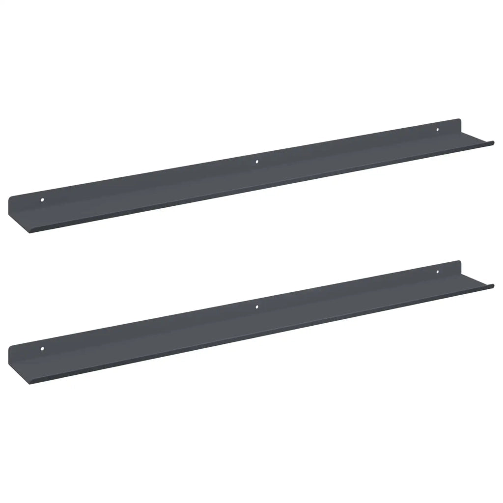 Mensola sospesa 2 pcs Antracite 80 x 9 x 2,5 cm Acciaio 8003976