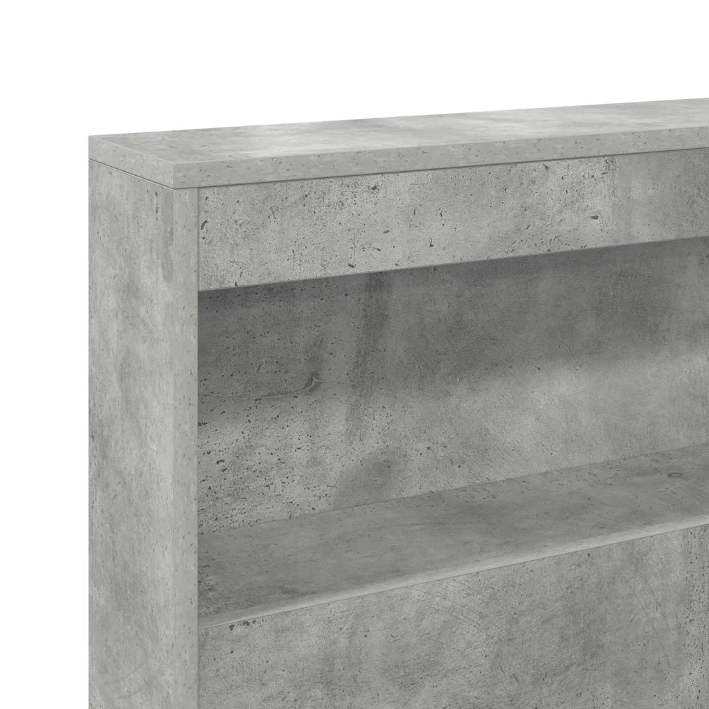 vidaXL Testata contenitore Grigio cemento 135 cm Legno multistrato