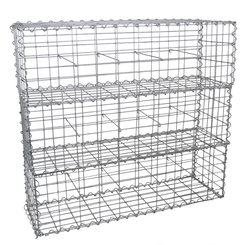 3 Gabbioni per Sassi da Giardino e da Esterno 100cm x 30cm x 30cm in Acciaio