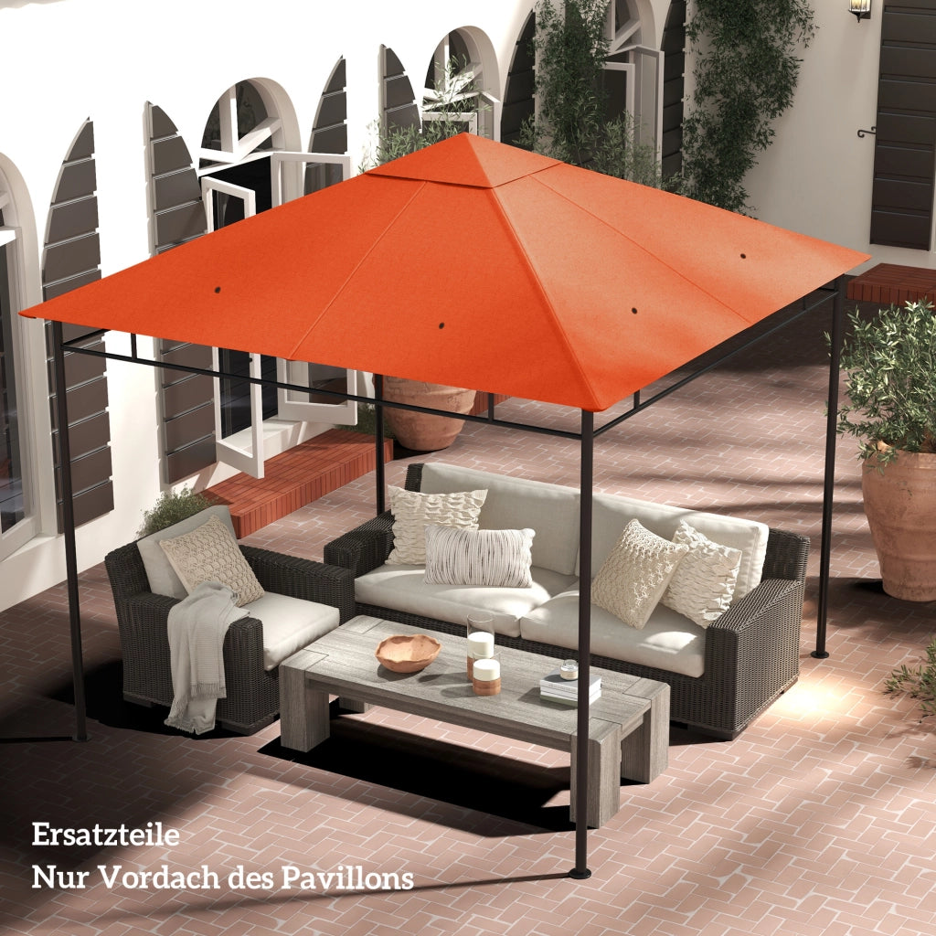 Tetto sostitutivo per gazebo da giardino ¨C zephmum ¨C Poliestere, 298x295 cm, arancione