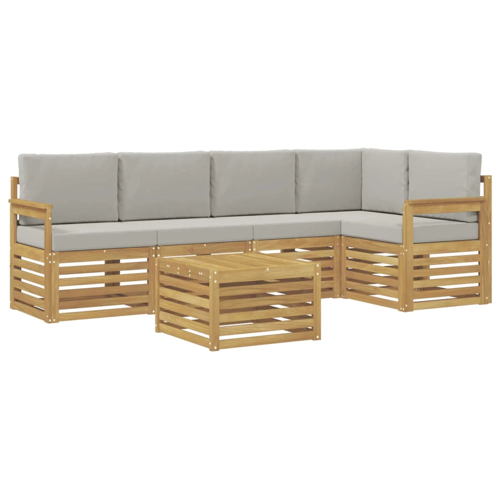 Set di divani da esterno 6 pcs Bianco e Grigio Chiaro 3391861