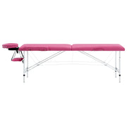 Lettino da Massaggio a 2 Sezioni in Alluminio Rosa 110194