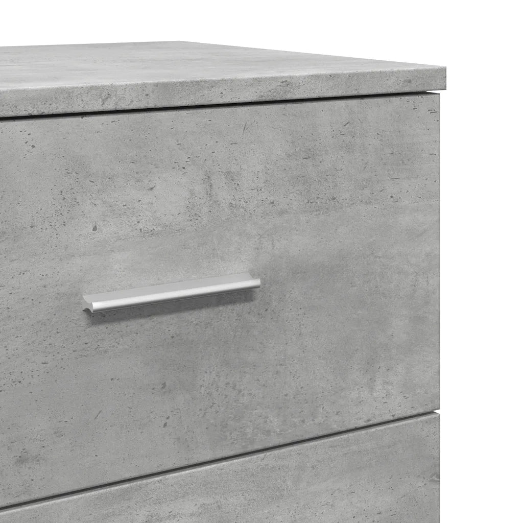 Comodino con 2 Cassetti Grigio Cemento 40x36x50 cm