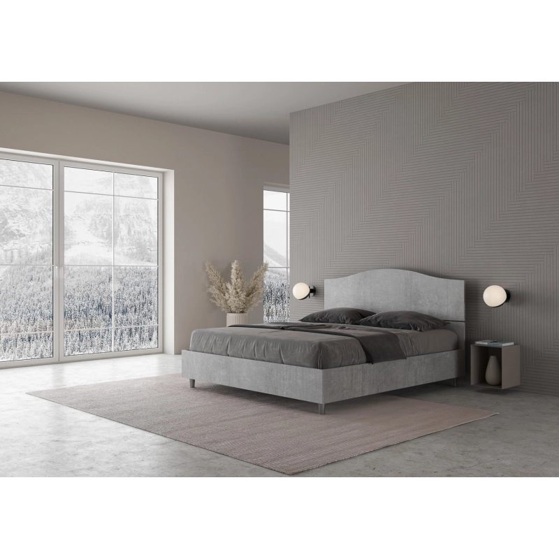 Letto Matrimoniale 160x200 cm Dores - Con rete,Grigio