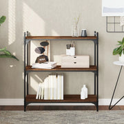 Libreria 3 Ripiani Rovere Marrone 80x30x86 cm Legno Multistratocod mxl 132498