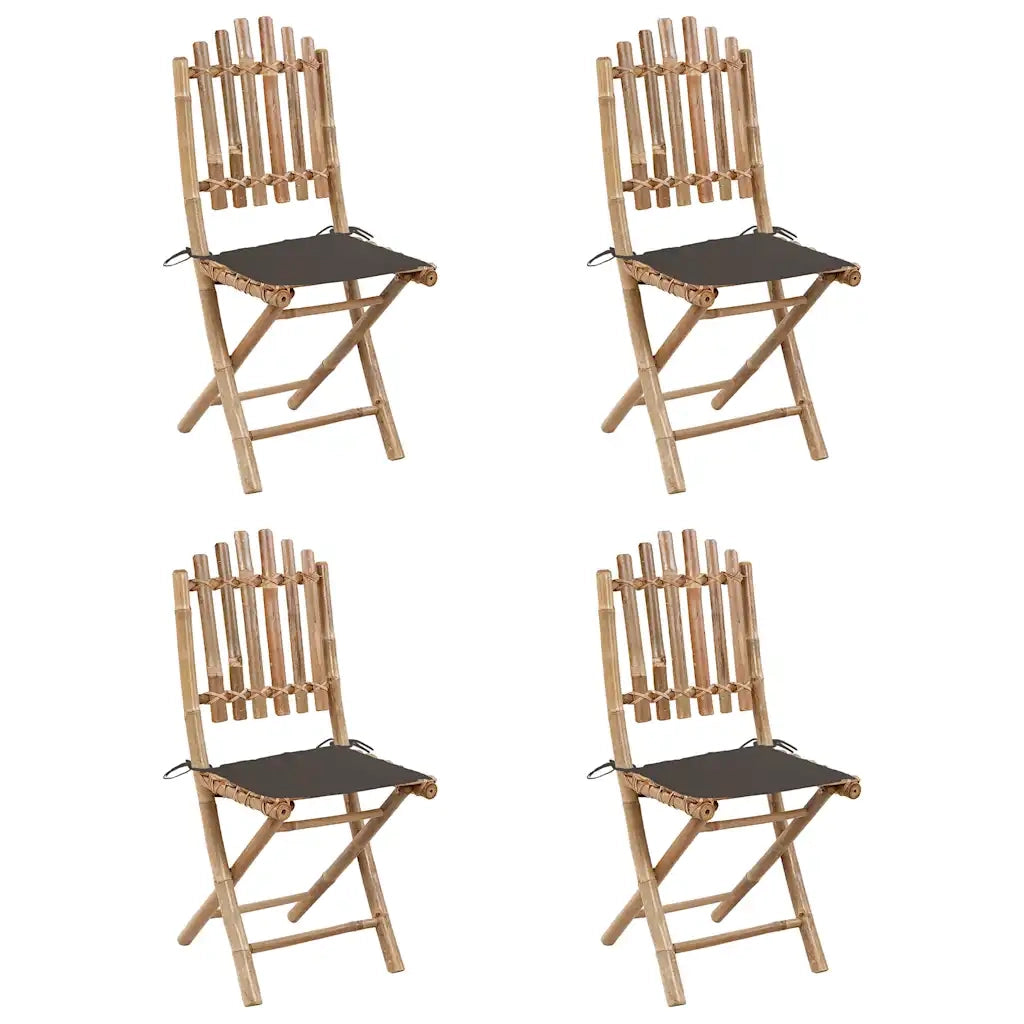 Set da Pranzo da Giardino 5 pz Pieghevole con Cuscini in BambÃ¹ cod mxl 40652
