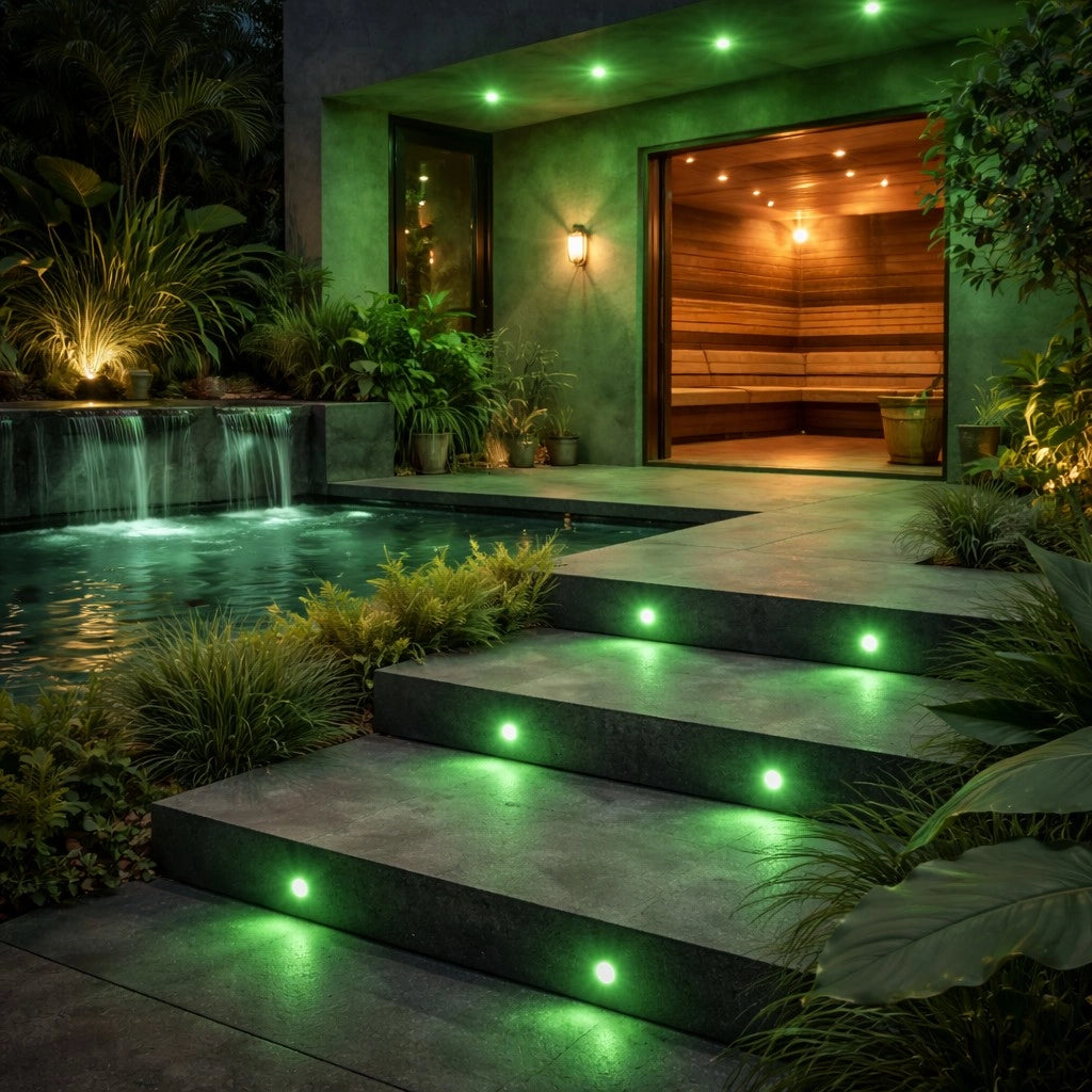Mini faretto LED Bianco da incasso 1W 12V IP65 punto luce Verde cielo stellato per bagno doccia esterno segnapasso scale vetrine mobili camper