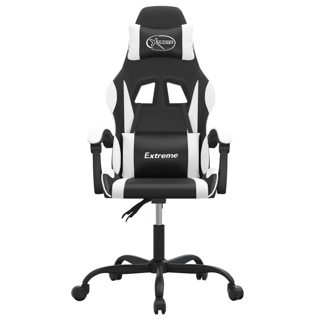 vidaXL Sedia da Gaming Nero e Bianco in Similpelle