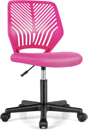 Sedia da Scrivania Ergonomica per Bambini, Sedia per Computer in Rete per Bambini con Ruote Universali, Regolabile in Altezza, Senza Braccioli, Sedia da Studio per Bambini(Rosa)