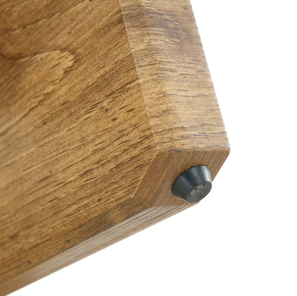 Tavolino da caffè rotondo 79 cm in MDF e vetro trasparente; struttura a croce; colore legno
