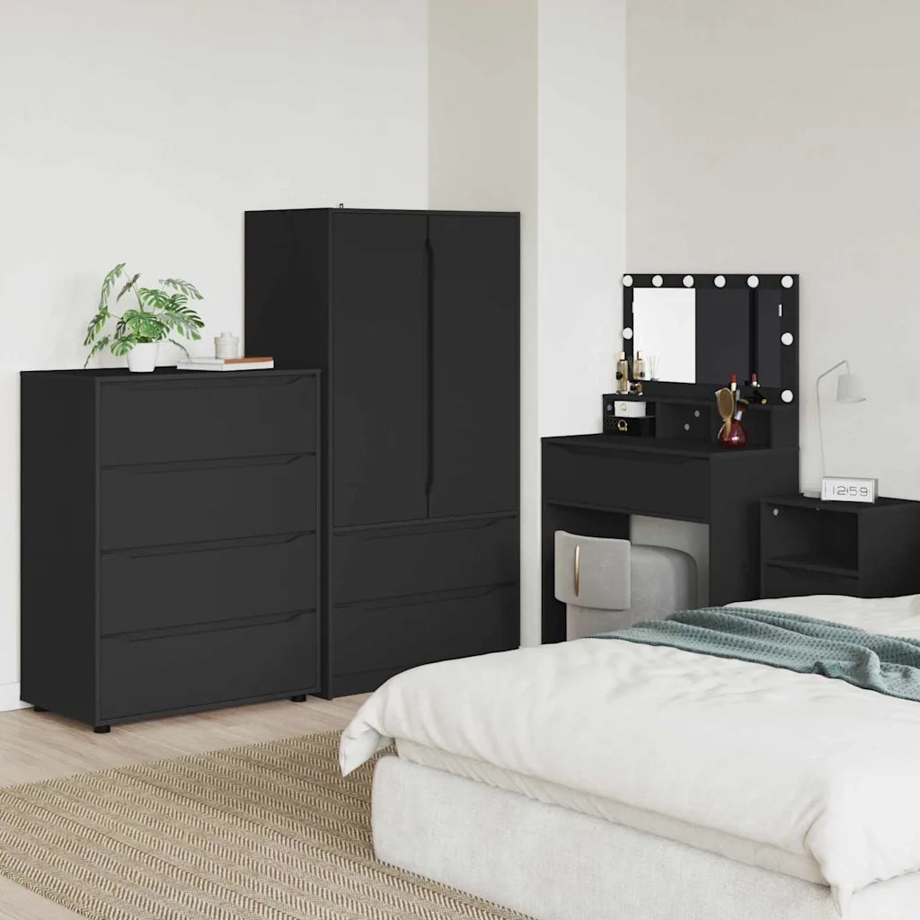 Armadi di Stoccaggio 2 pcs Nero 80 x 48 x 105 cm