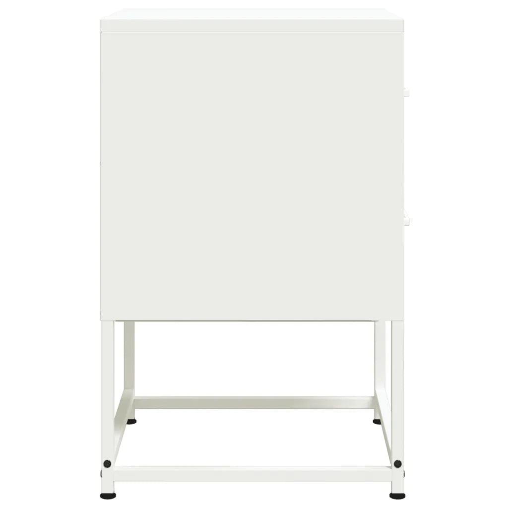 Comodini 2 pz-Set di 2 Tavolino da notte Bianchi 36x39x60,5 cm in Acciaio 245189
