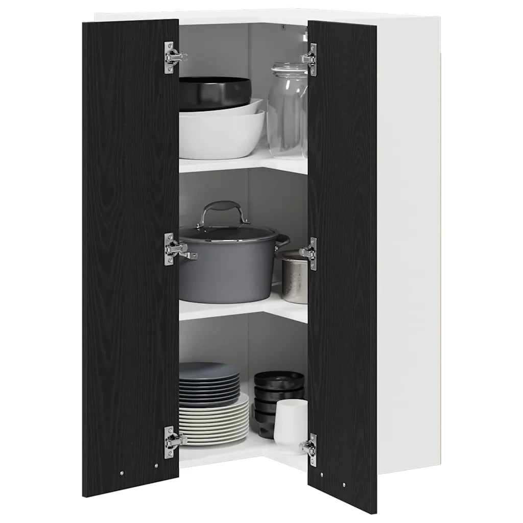 Armadio pensile con porta Rovere Nero e Bianco 57 x 57 x 100 cm 884371
