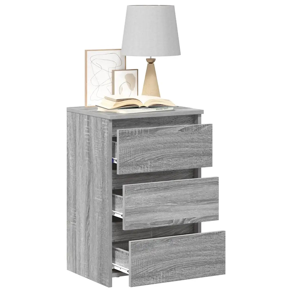 Comodini Grigio Sonoma 2 pz 40x35x62,5 cm in Legno Multistrato cod mxl 49107