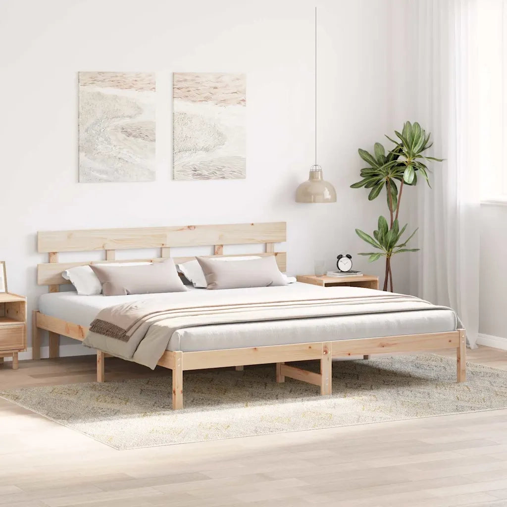 Struttura del letto Marrone 180 x 200 cm Legno massello di pino 872152