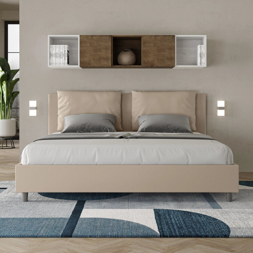 Letto Matrimoniale 160x190 cm con Rete Antea Tortora