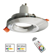 Faretto cromato LED RGB GU10 multicolore incasso 65mm effetti luce colorata 230V LUCE RGBW