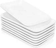Piatti da Servire Quadrati Bianchi - Set da 8 - Porcellana - 25,5 x 15,7 cm