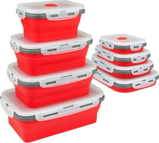 Set di contenitori per alimenti opachi - Set di 4 con coperchio a tenuta d'aria e ventilazione - Ideali per la preparazione delle pasti, il campeggio e lo stoccaggio