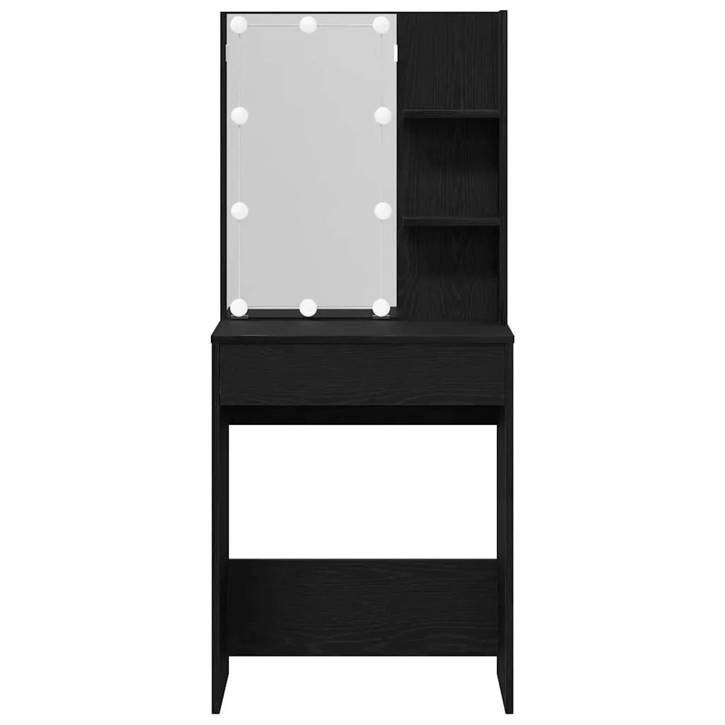 Tavolo da Trucco Rovere Nero 60 x 40 x 140 cm Legno multistrato 862780