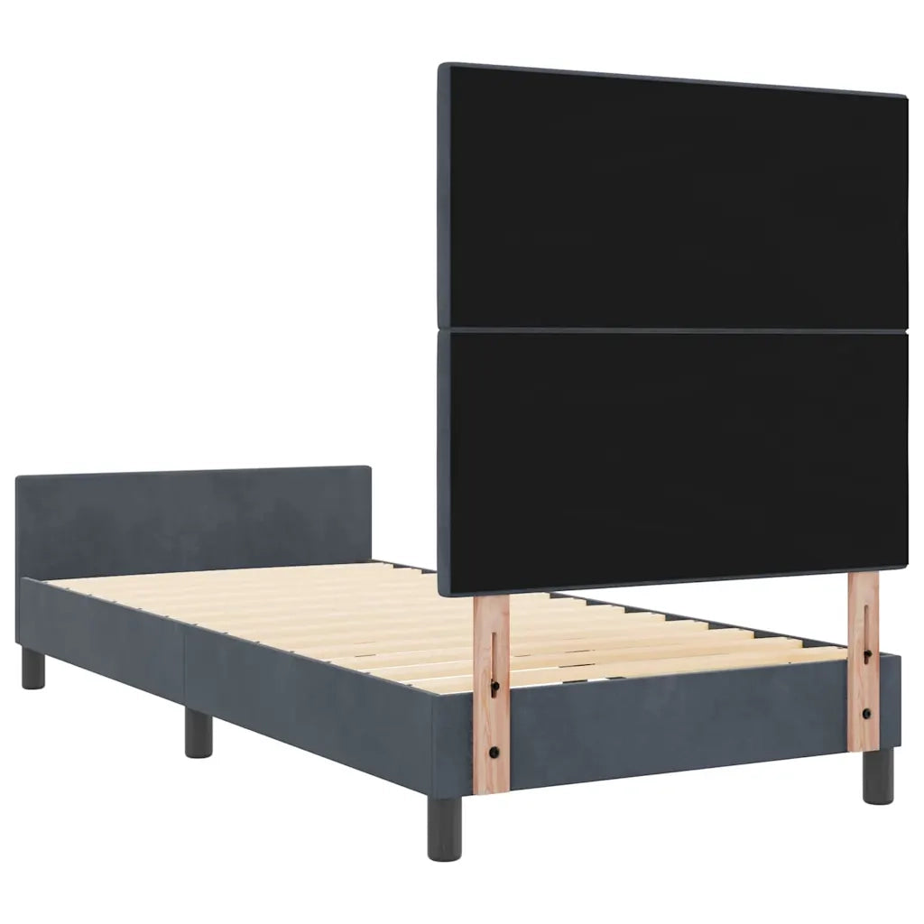 Letto a molle con testiera Grigio scuro 90 x 200 cm Velluto 3344916