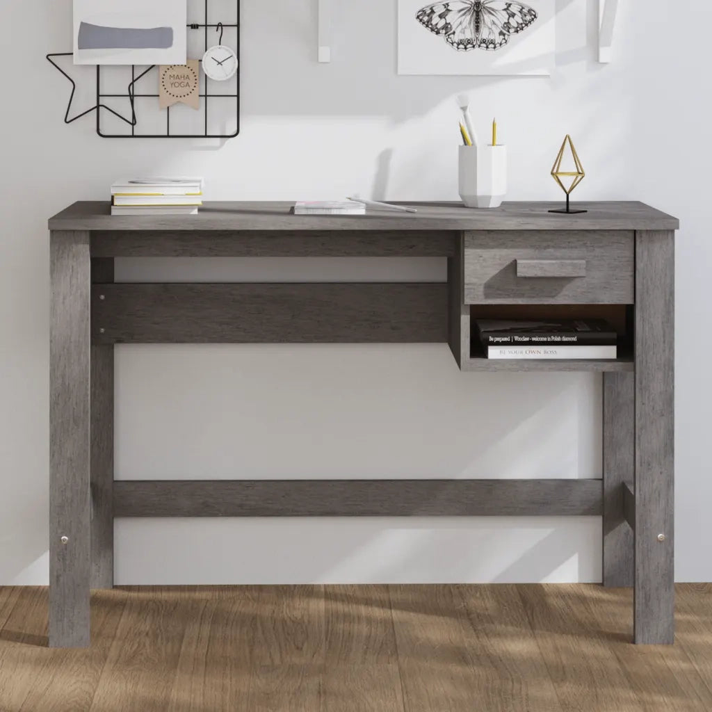 Scrivania | Tavolo da Ufficio HAMAR Grigio Chiaro 110x40x75 cm in Legno di Pino