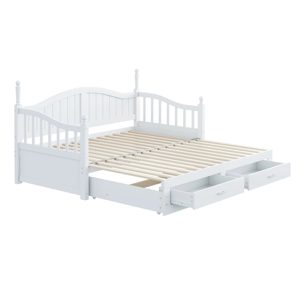 DIVANO LETTO Estraibile 90/180x190 cm Legno Bianco