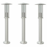 Set di 3 lampade da terra per esterni color argento 60 cm acciaio inox argento 02_0042560