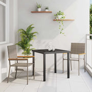 Sedie impilabili da giardino 2 pcs Grigio e Marrone 42006826