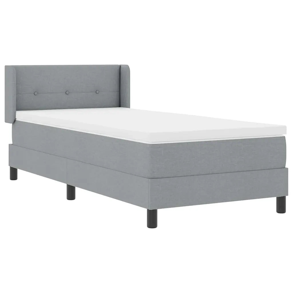 Letto box spring con materasso-Struttura Letto con materasso Grigio chiaro 100 x 200 cm