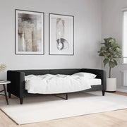 Divano Letto con Materasso-Sofa Letto-Daybed Nero 90x190 cm in Tessuto 104196