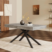 Tavolo Estensibile Xylo 140/180x80cm - Grigio e Piedi Metallici