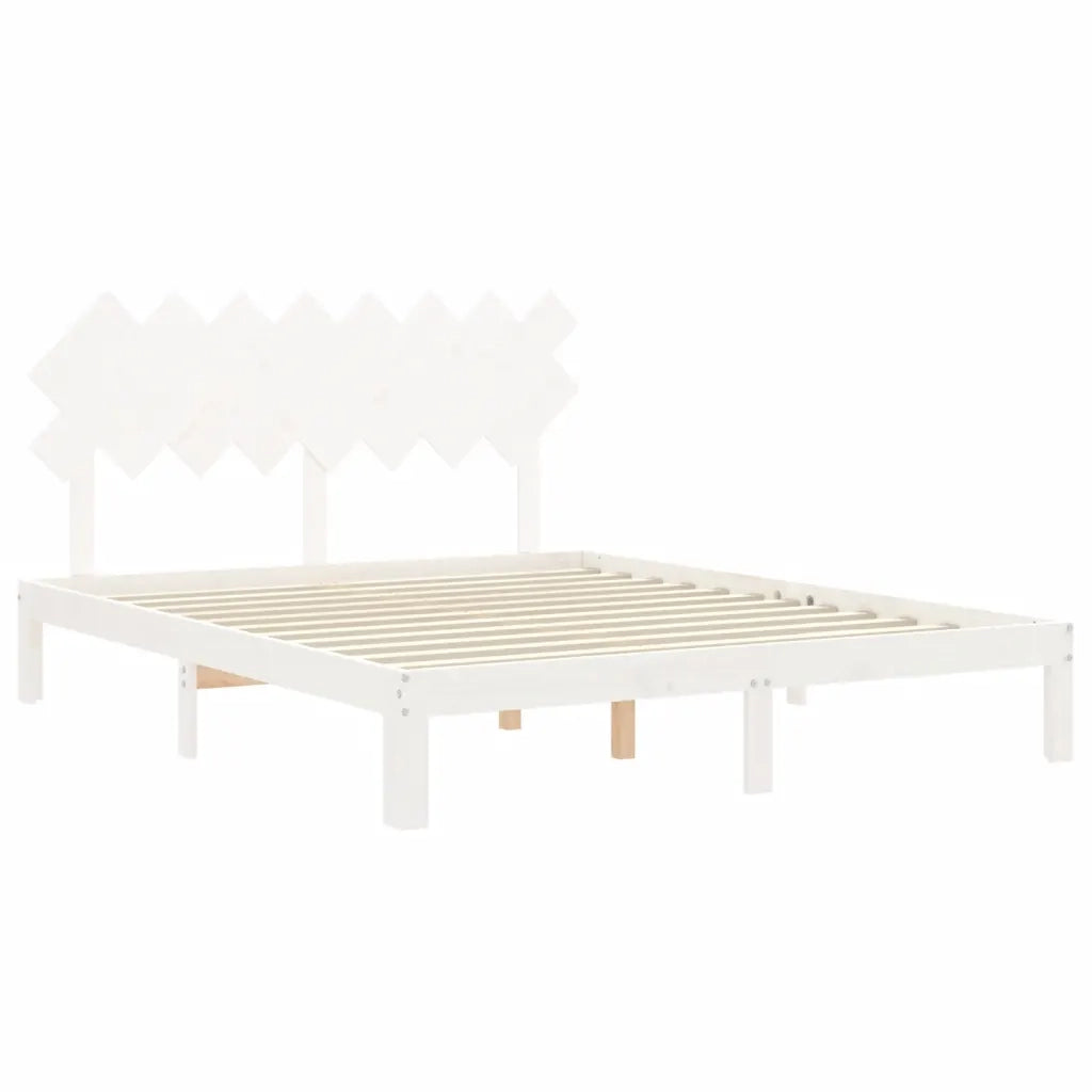 Giroletto senza Materasso Bianco 160x200 cm Legno Massello Pino 3193737