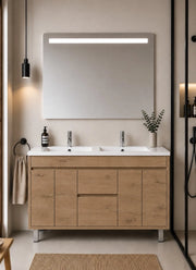 Mobile bagno con lavabo ORIGENBATH ISQUIA senza specchio 120x45 cm doppio lavabo estepa