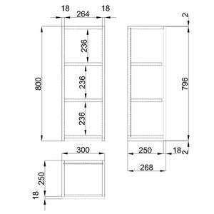 Colonna bagno sospesa mod. CONGRAZIA cm 80 - Rovere Beige