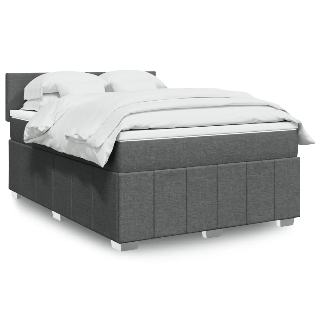 Giroletto a Molle con Materasso Grigio Scuro 160x200 cm Tessuto 3289413
