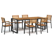 Set Pranzo da Giardino 7 pz Legno Massello di Acacia e Metallocod mxl 100339