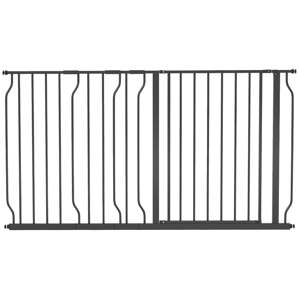 CANCELLETTO di sicurezza per cani regolabile 75-145 cm acciaio nero