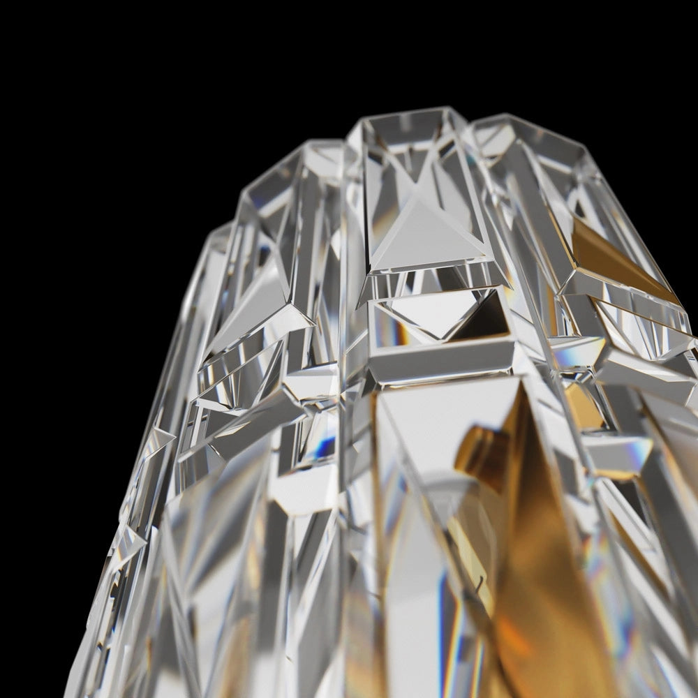 Applique Contemporanea Facet Metallo Oro 1 Luce Diffusore Vetro-