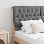 Testiera imbottita Grigio scuro 140 cm Pino massello 879340