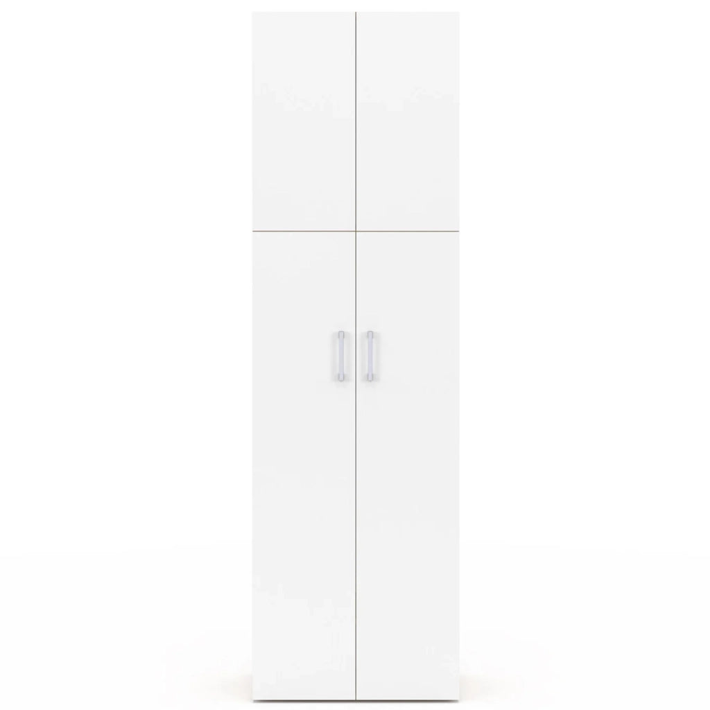 IDMarket - JULIANA armadio a 2 ante bianco e legno 50 cm armadio con ripiano