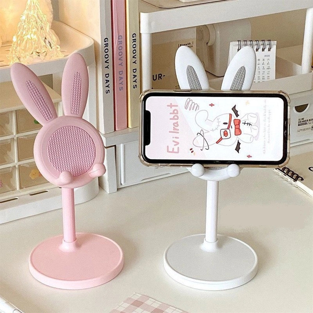 Trade Shop - Supporto Per Telefono Cellulare Forma Di Coniglietto Treppiede Portatile In Plastica -