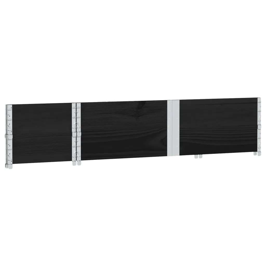 Paretali per Pallet 2 pz Neri 150x50cm Legno Massello di Pino 4010298
