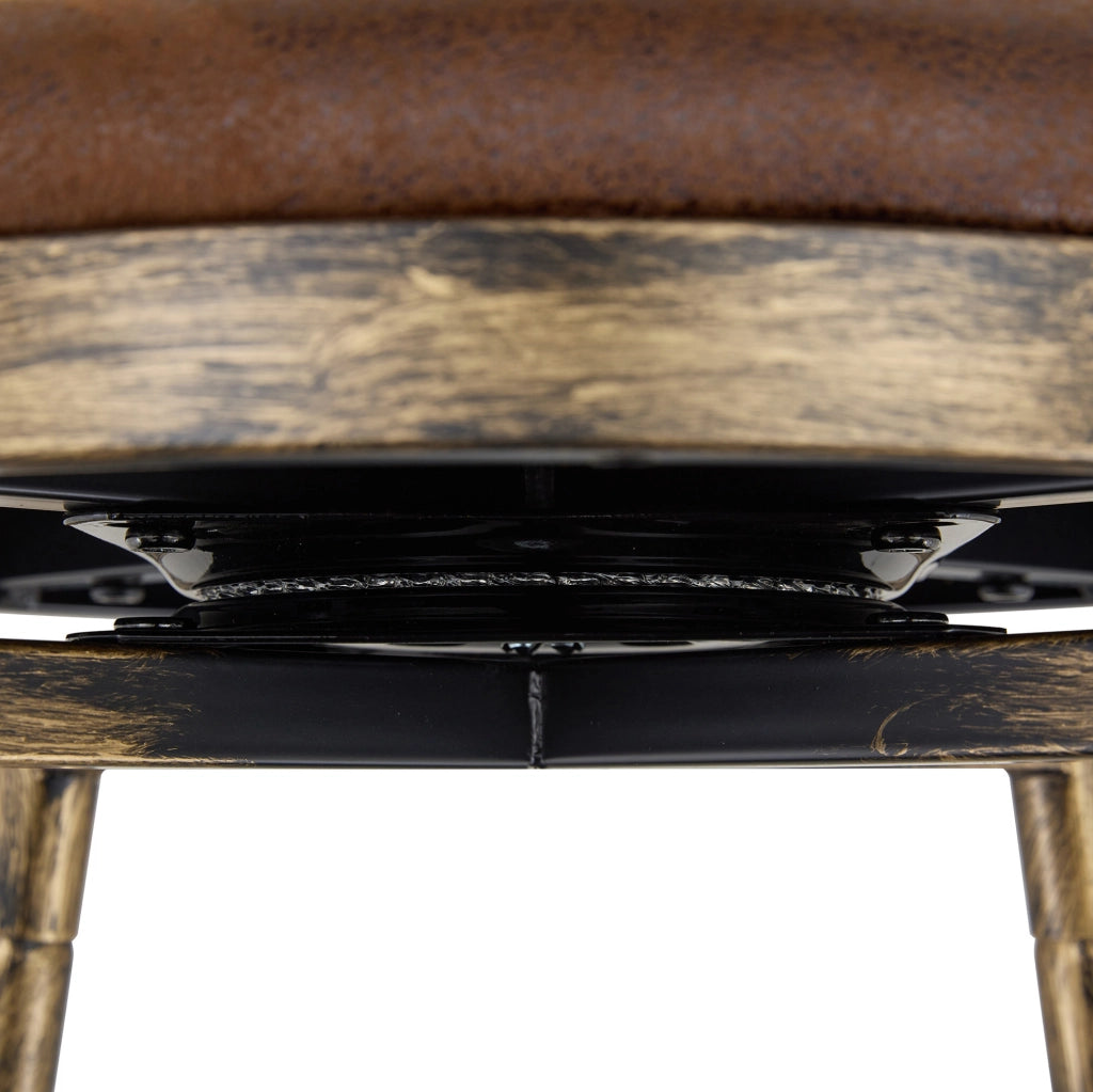 SGABELLO BAR Imbottito stile Windsor 73 cm Marrone in Tessuto e Metallo