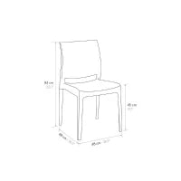 PAZZO DESIGN Sedia Alberto set da 4 sedie bianco, Polipropilene